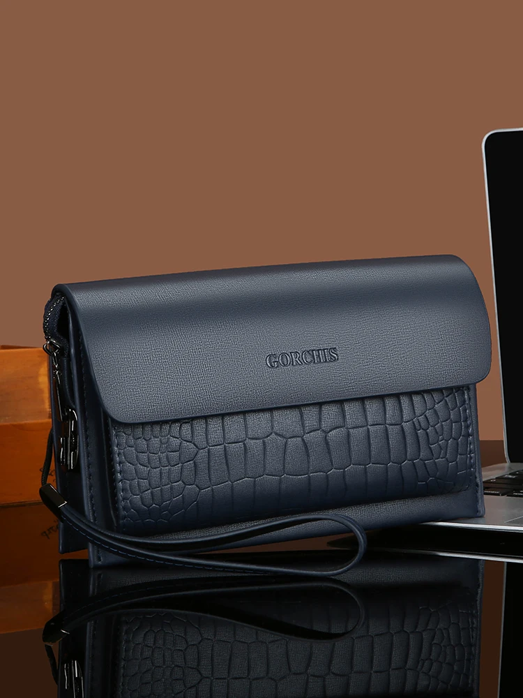 

Мужской клатч большой емкости с крокодиловым узором и паролем Lo, противоугонный кошелек с несколькими слотами для карт, роскошный Sensation