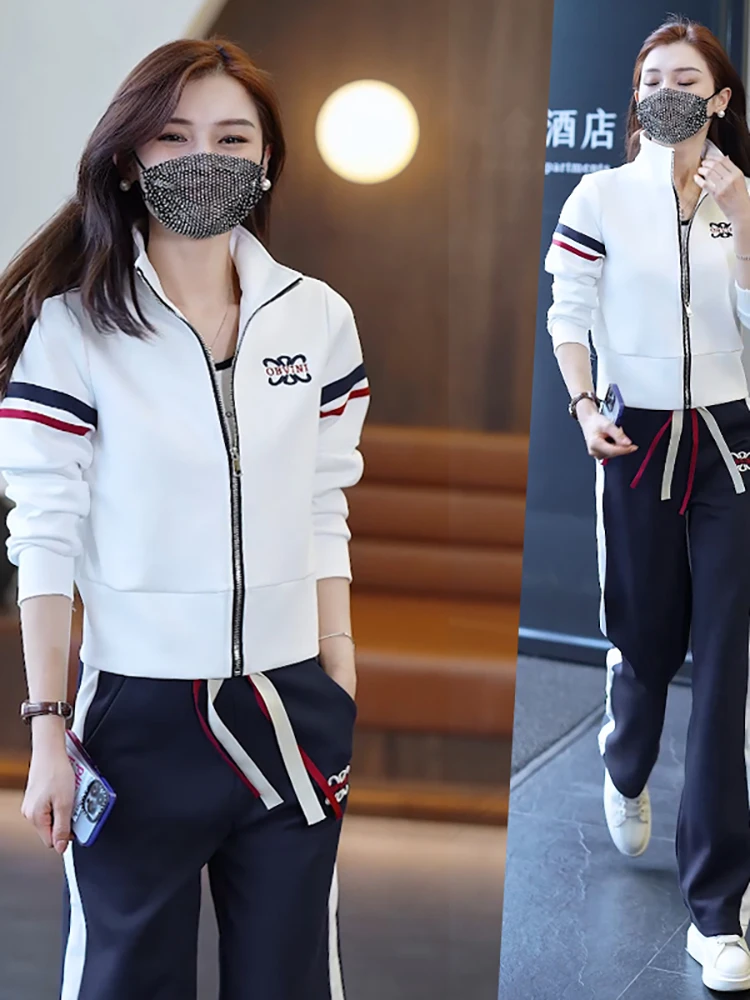 Casual Two-Piece Suit for Women Sweatshirt and Sportswear Loose Top Korean Version Spring and Autumn New Fashion 2023