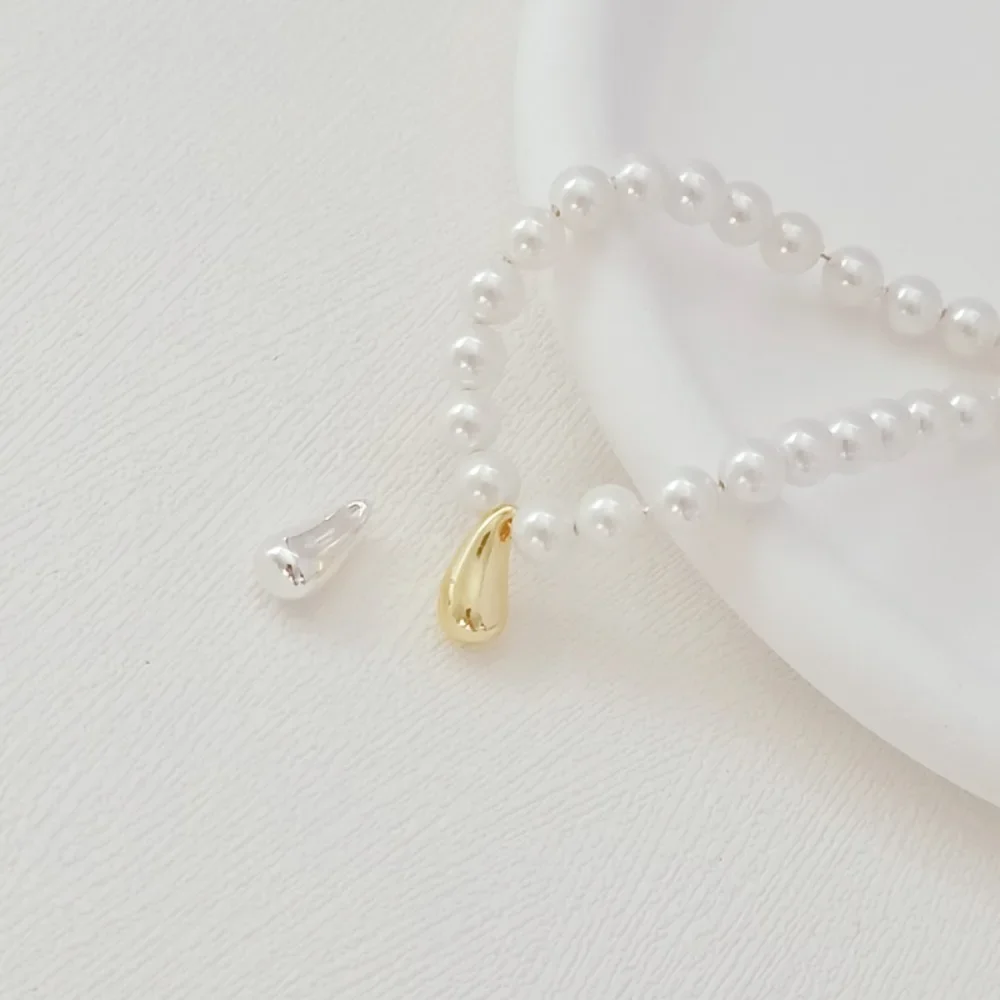 

Copper Plated Silver 14K Gold Irregular Water Drop Pendant Diy Handcrafted Bracelet Necklace, Irregular-shaped Accessory Pendant