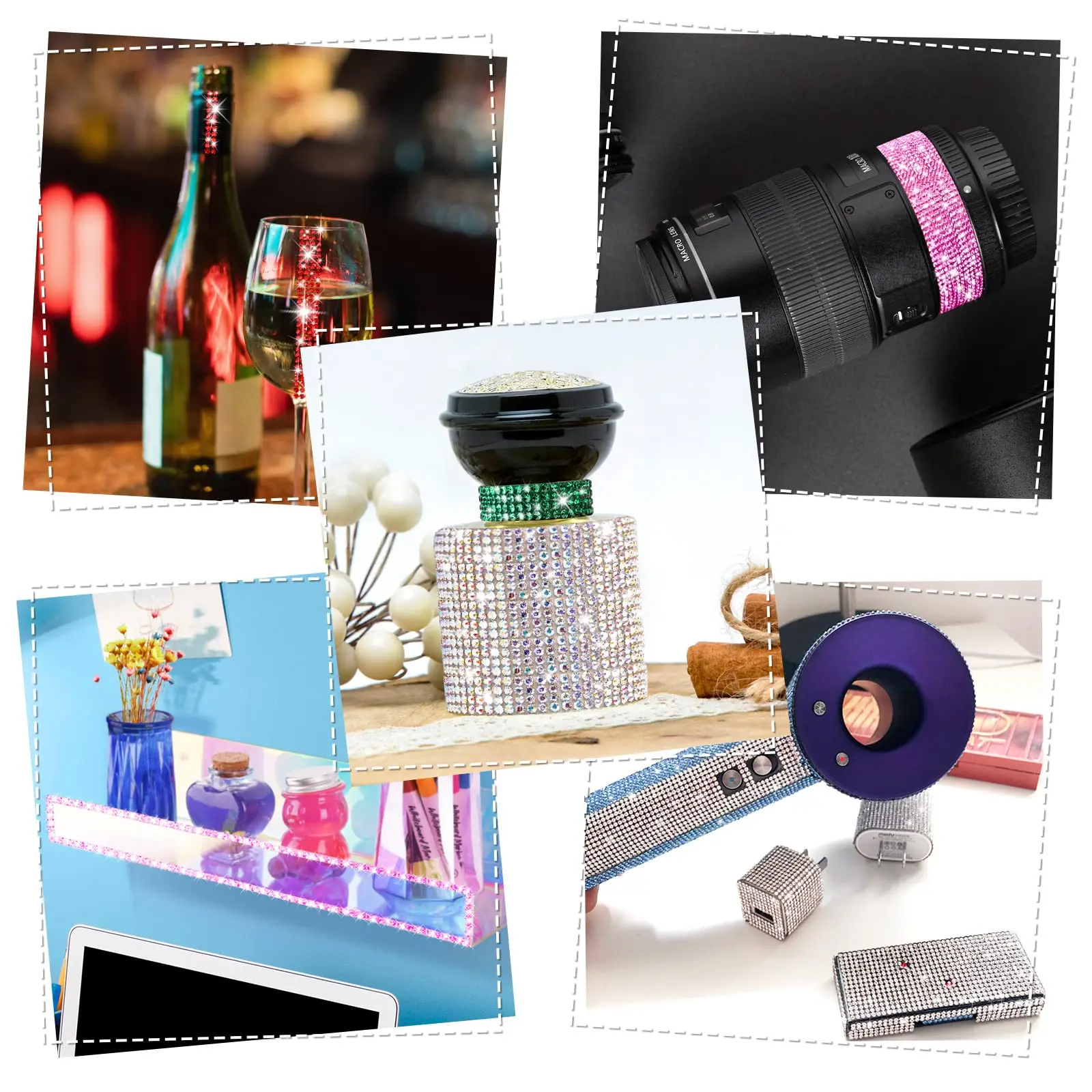 1 Yard Rhinestone Sticker Strip Self Adhesive Diamond Ribbon for DIY Crafts Decoration Scrapbooking Car Phone Feather Use