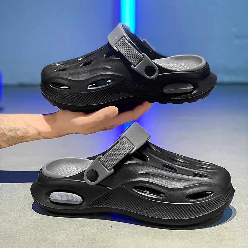 

Новые мужские уличные тапочки, удобные сабо для мужчин, пляжные сандалии, мягкие шлепанцы, садовая обувь, мужская повседневная обувь, мужские пляжные тапочки