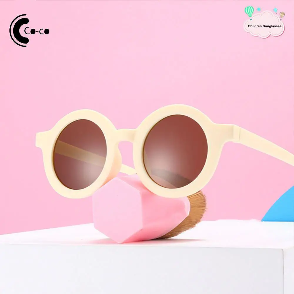 Glasses Student Toddler Round Frame Solid Cute Sunglasses Baby Boys Retro Fashion Goggles Uv Protection Kids Eyewear