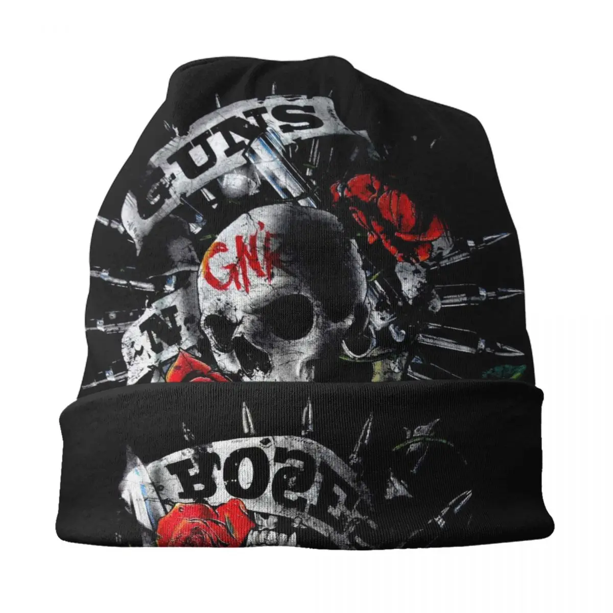 Guns N Roses Heavy Metal Skullies Beanies Caps Men Women Unisex Outdoor Winter Warm Knitting Hat Adult Bullet Logo Bonnet Hats