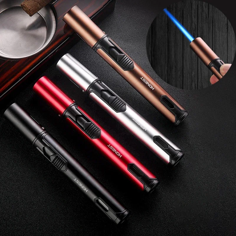 Pen Airbrush Jet Butane Candle Lighter Metal Gas Kitchen Torch Turbine Windproof Cigar Pipe Lighter Gadget