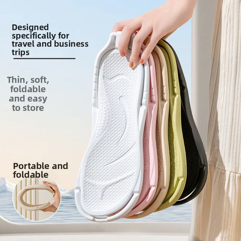 Unisex Foldable Travel Slippers EVA Flip Flops Non-Slip Indoor Outdoor Hotel Portable Lightweight Comfortable for Bathroom