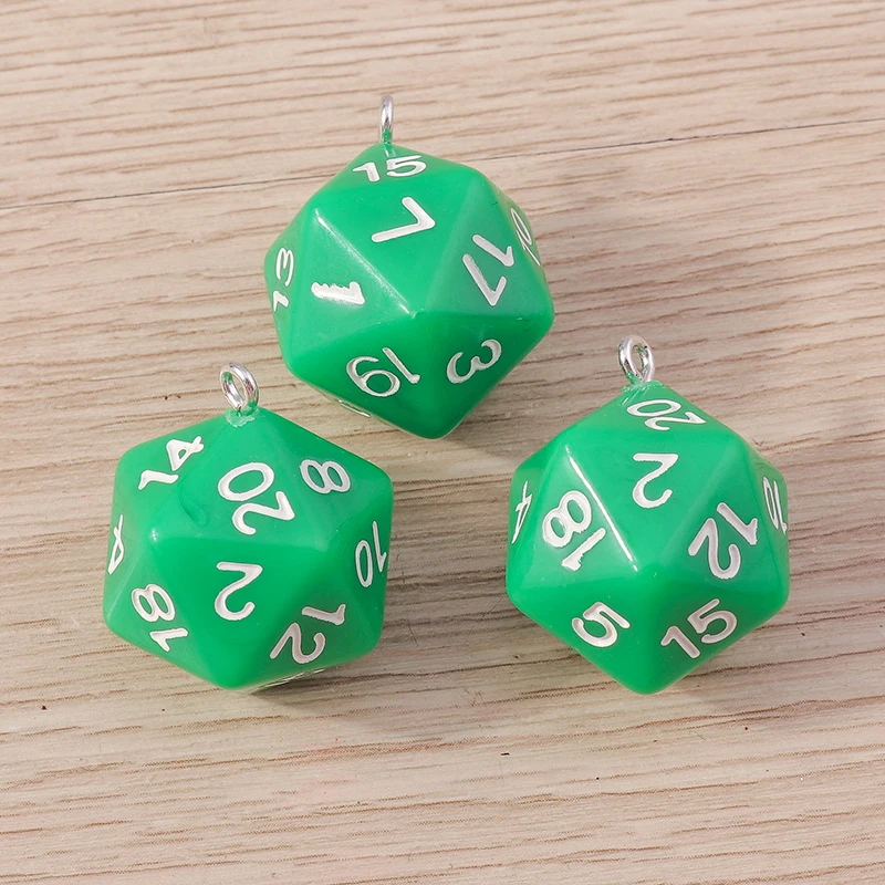 Tusember 5 Stück bunte Acryl-Würfel-Anhänger für DIY-Ohrringe, Halsketten, Schlüsselanhänger, Harz, DND RPG, Spiele, Würfel-Charms, Zubehör – Detail 8