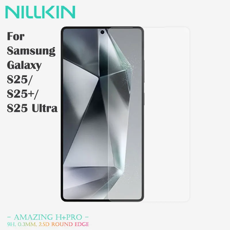 

NILLKIN Tempered Glass Screen Protector for Samsung Galaxy S25 Series, Dust-Free Chamber, High Transparency, Edge Protection