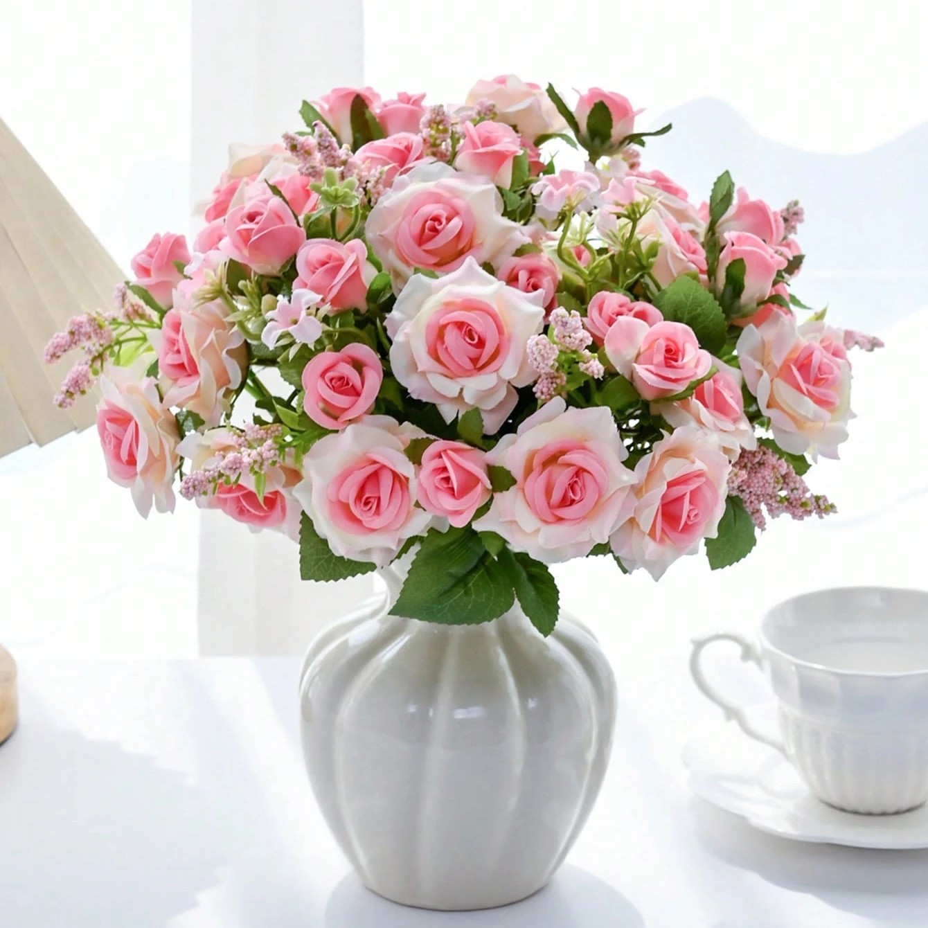 Künstliche Blume Seidenrose Heim Büro Party Vasendekoration Garten im Freien Valentinstag Braut Hochzeitsstrauß DIY Geschenk Requisite – Detail 2