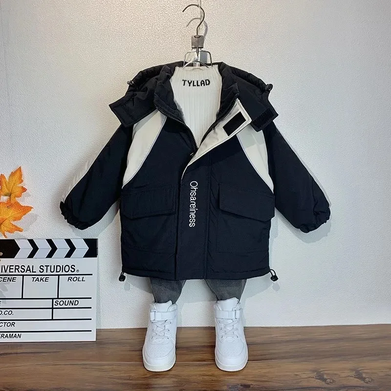 2023 Winter Thicken Warm Plush Autumn Fleece Cotton Cardigan Kids Children's Clothing Jacktes Casual TZ968