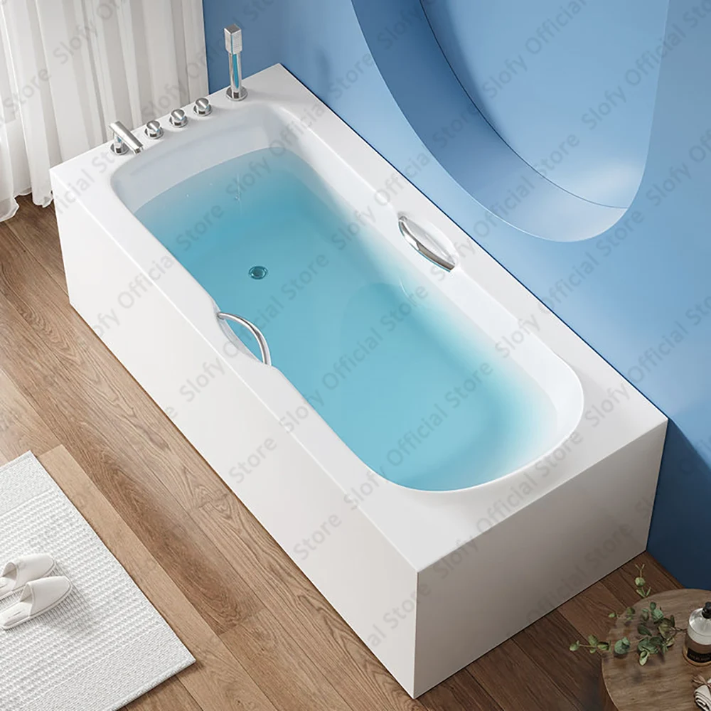 Acrylic Luxury Bathtub With High Load-bearing Capacity Freestanding White Tub, Multifunctional Bathroom Furniture Multiple Sizes