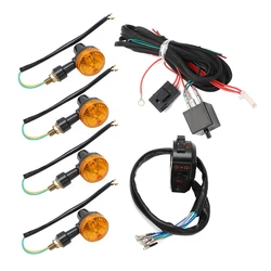 7/8 Inch Handlebar Control Headlight Horn Switch Wire Harness For Honda Yamaha Motorcycle Universal Turn Signal Lamp Harness Set
