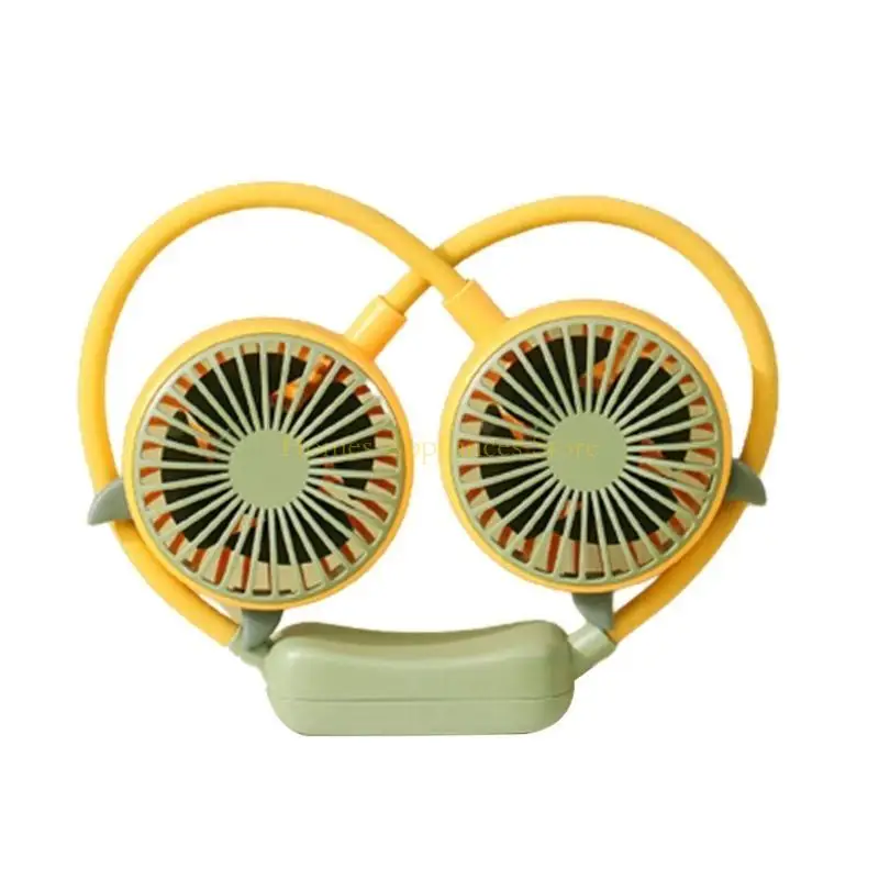 D0AB 매달려 넥 팬 휴대용 쿨러 팬 USB 충전식 넥 밴드 팬 서라운드 윈드 아울렛 500mAh 충전식 미니 팬