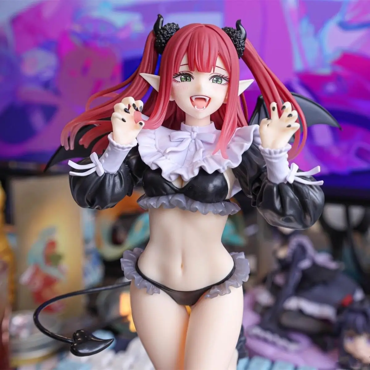 

Kitagawa Marin My Dress Up Darling Liz Demon Anime Figure Bat Wings PVC Statue Desktop Decoration Model Collectible
