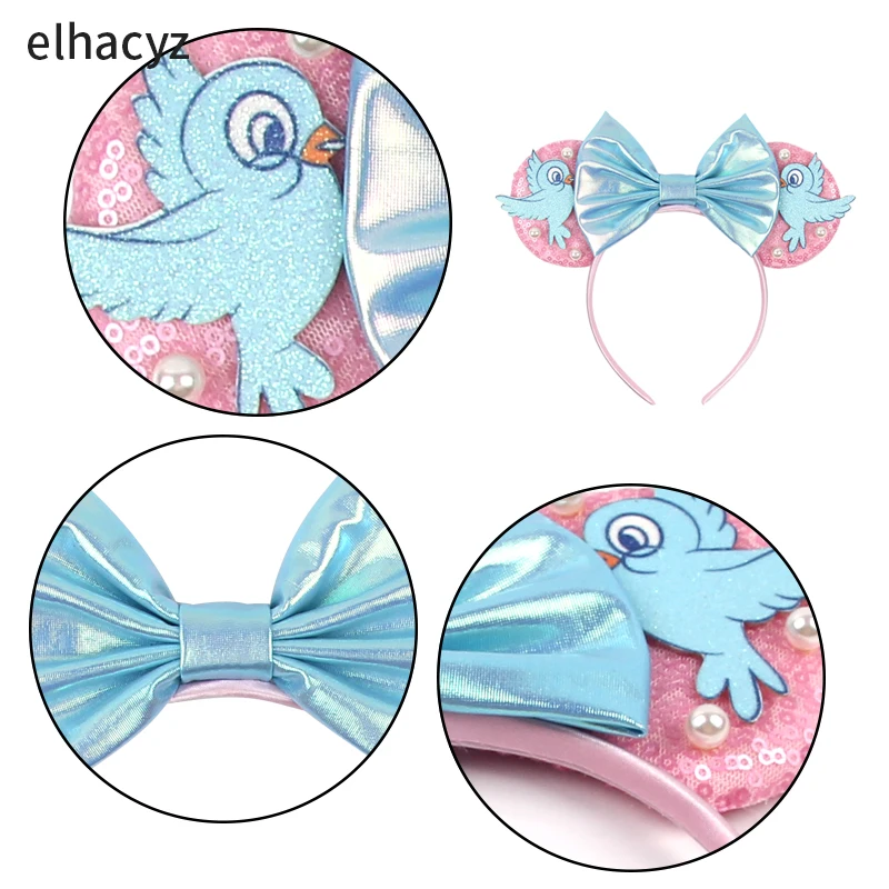 Neuestes modisches, süßes Haarband mit Mausohren für Kinder und Erwachsene, Festival, Party, Cosplay, Pailletten, gestricktes Haarband, DIY-Haaraccessoires – Detail 6