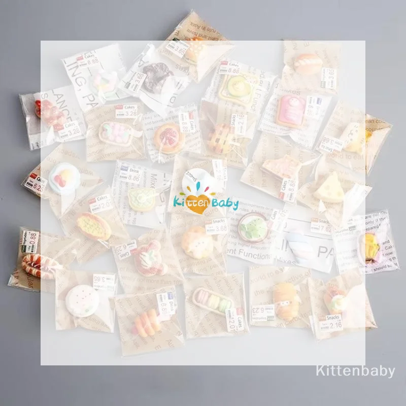 10/30/50Pcs DIY Food Toy Cake Dessert Bread Mini Simulation Children's Play Toy Anti Stress Squeeze Fidget Slider PartyFavors