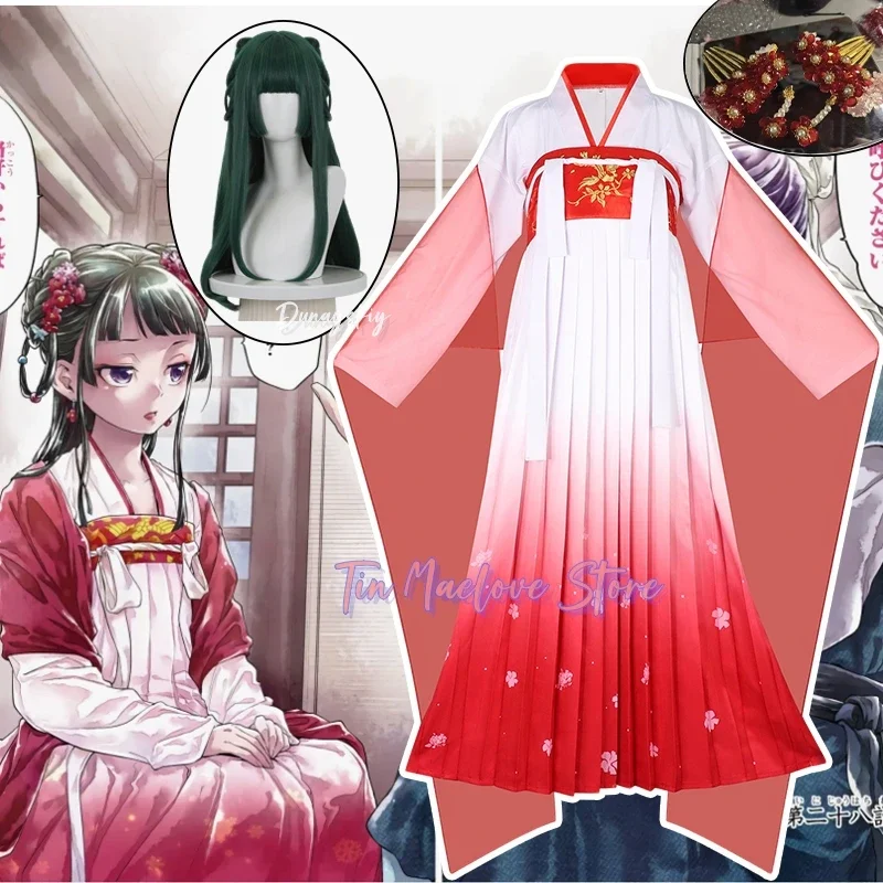 

CosplayMaomao Cosplay The Apothecary Diaries S2 Anime Costume Red Ancient Hanfu Women's Dresses Anime Mao Mao Outfits Wig Prop S