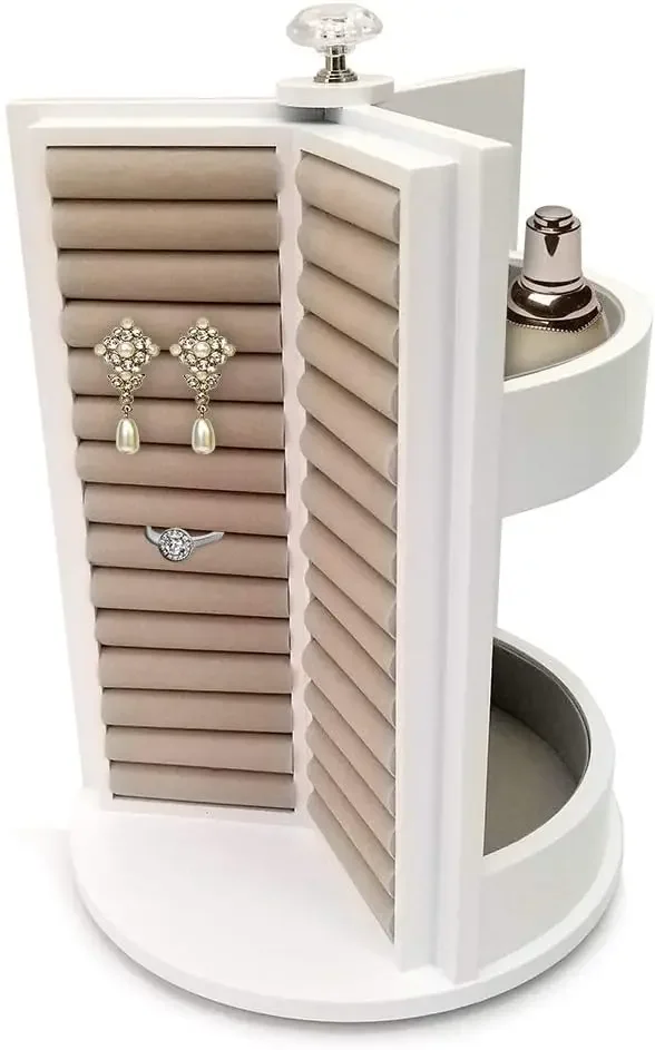 Brooke Spinning Wooden Jewelry Cabinet Organizer