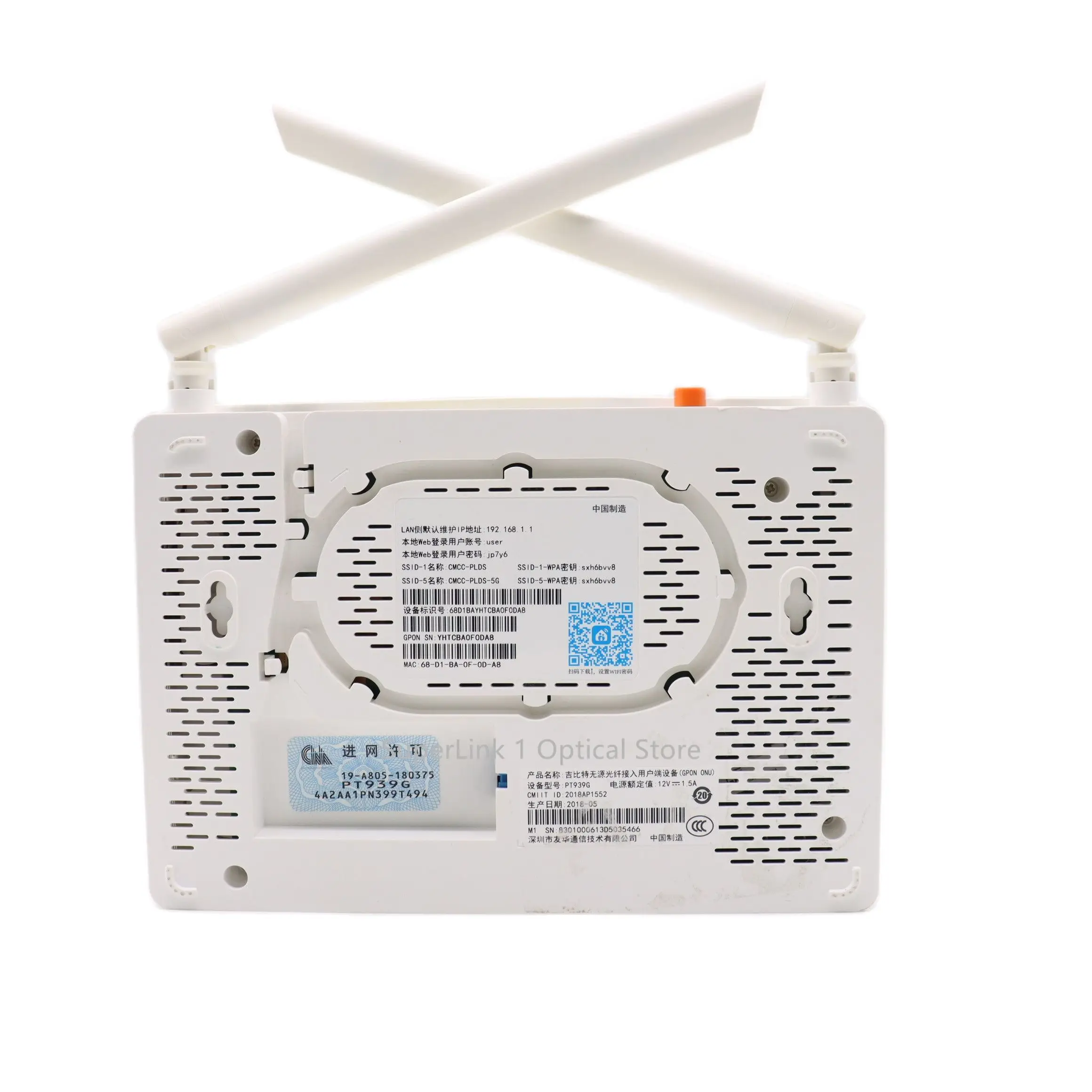 ONU-roteador do epon da fibra ótica, 5G, ONU, XPON, segunda mão, PT939G, FTTH, Gpon, ONT, 1GE, 3FE, 1VOIP, 2.4G, 5G, wiFi, usado sem energia