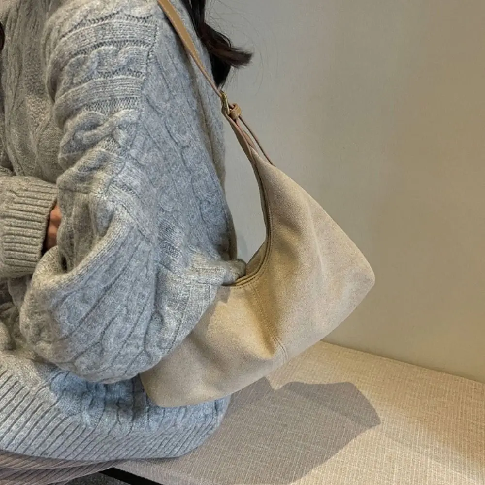 

Водонепроницаемая сумка-тоут из замши, большая вместительная модная женская сумка через плечо в корейском стиле, однотонная сумка для покупок