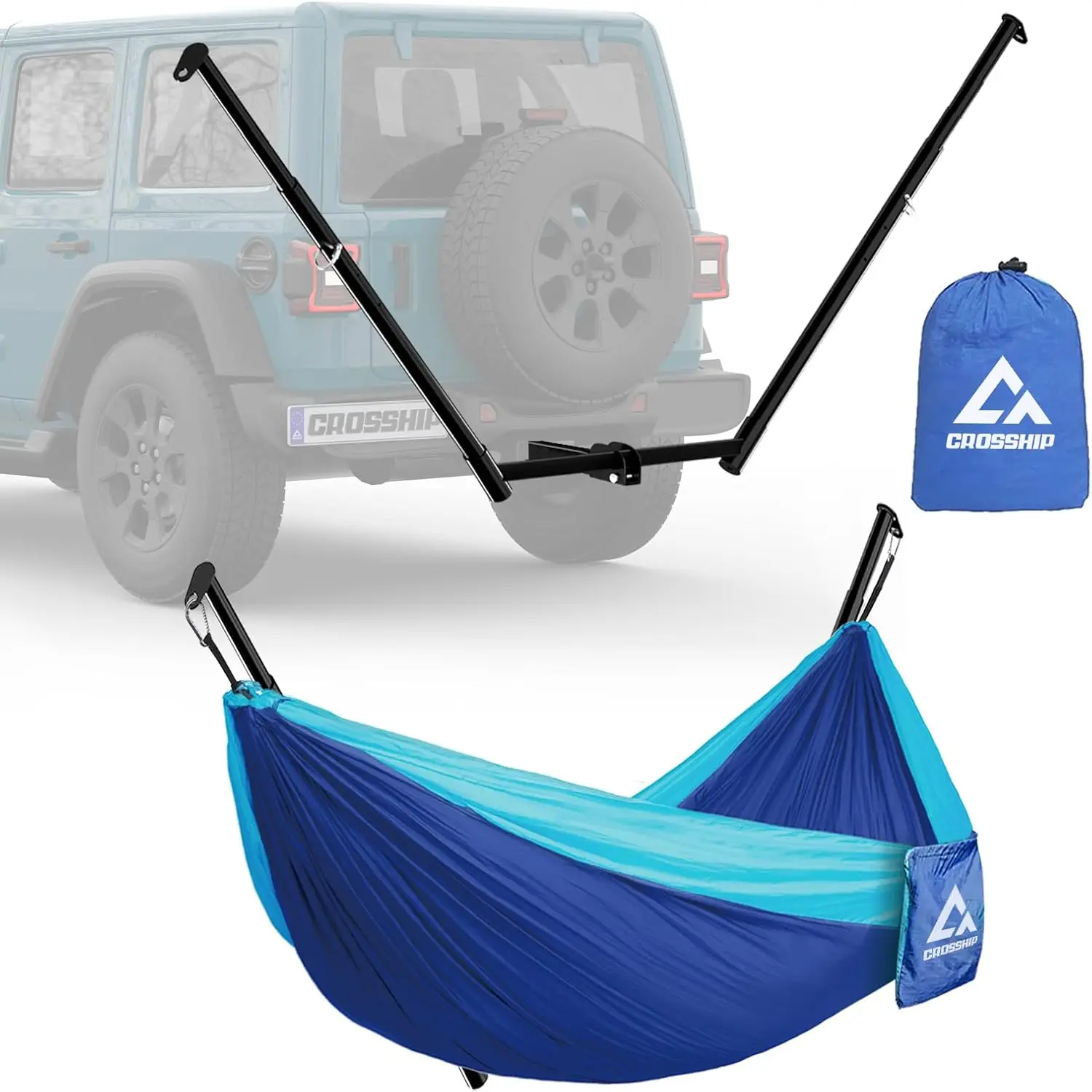 Mount Hammock with 1 Parachute Bed (Hammock)，Fits 2'' Receiver for Class III & IV & Heavy Duty Pickups Trailer Hitch Stand