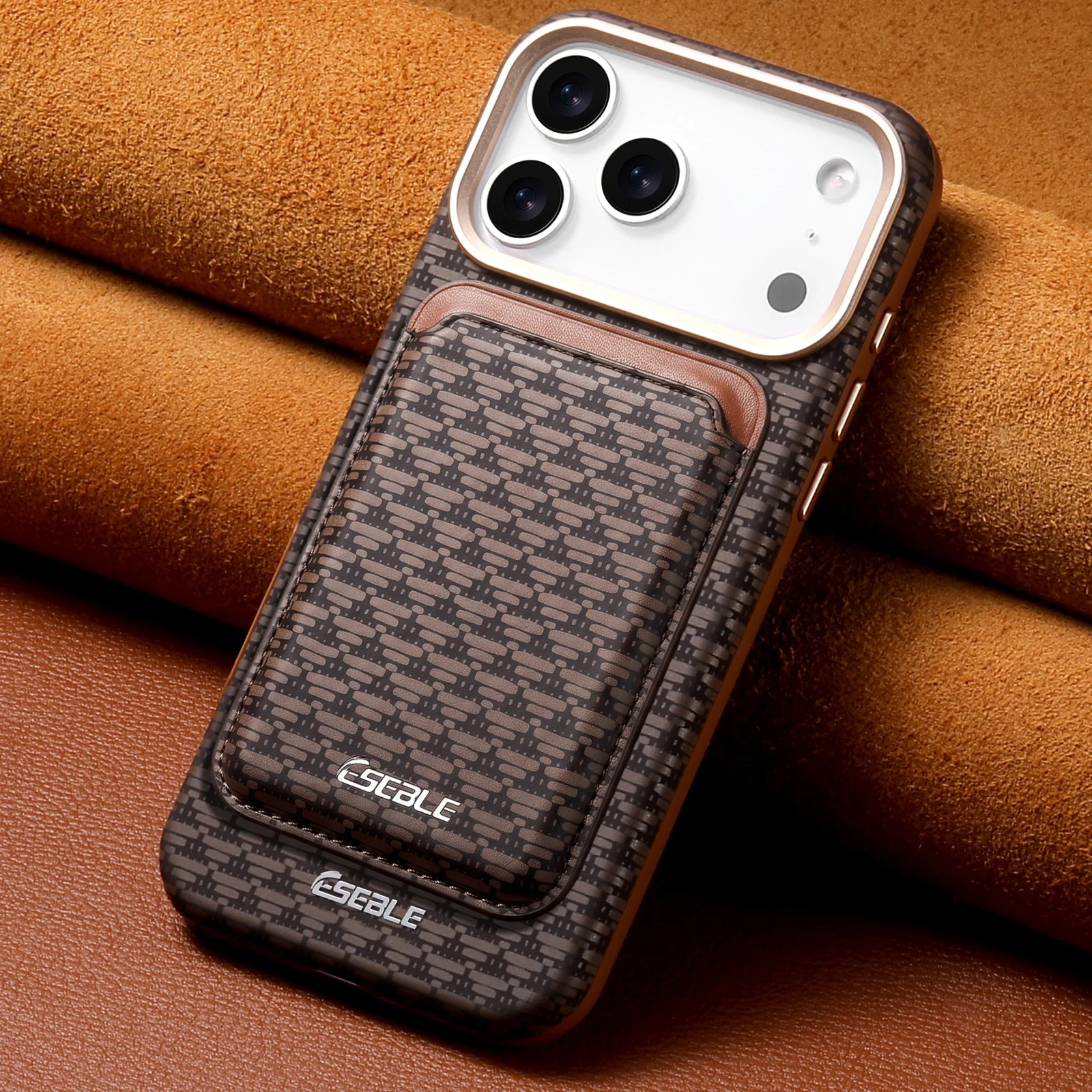 Magnet Wireless Charging Luxury Faux Leather Phone Case Card Holder For iPhone 17 Pro Max 16 15 14 13 view 2