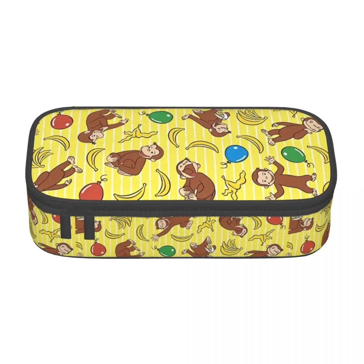 Custom Cartoon Curious George Funny TV Monkey Anime Pencil Cases for Girl Boy Large Capacity Pen Box Bag School Accessories