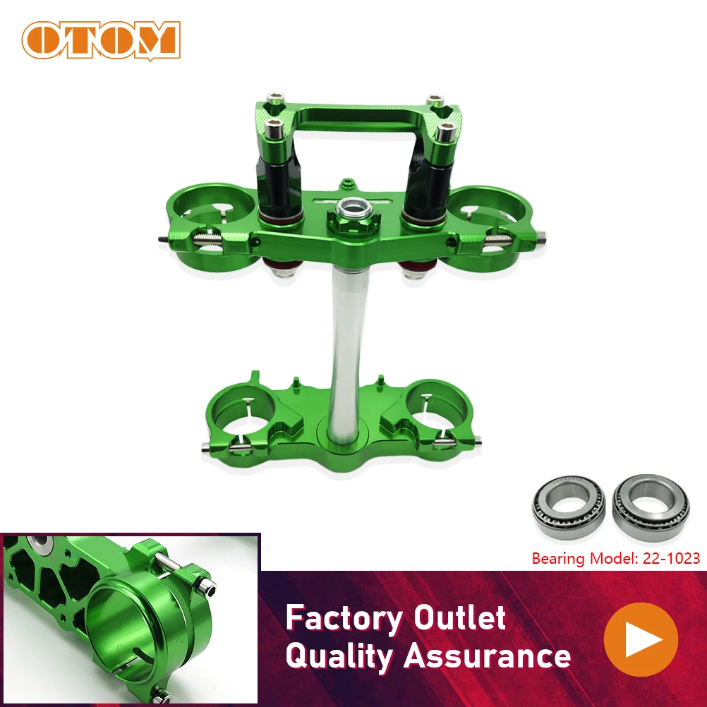 OTOM Motorcycle CNC Triple Tree Clamps Steering Stem And Handlebar Riser Mount Clamp Steering Bearing For KAWASAKI KX250F KX450F