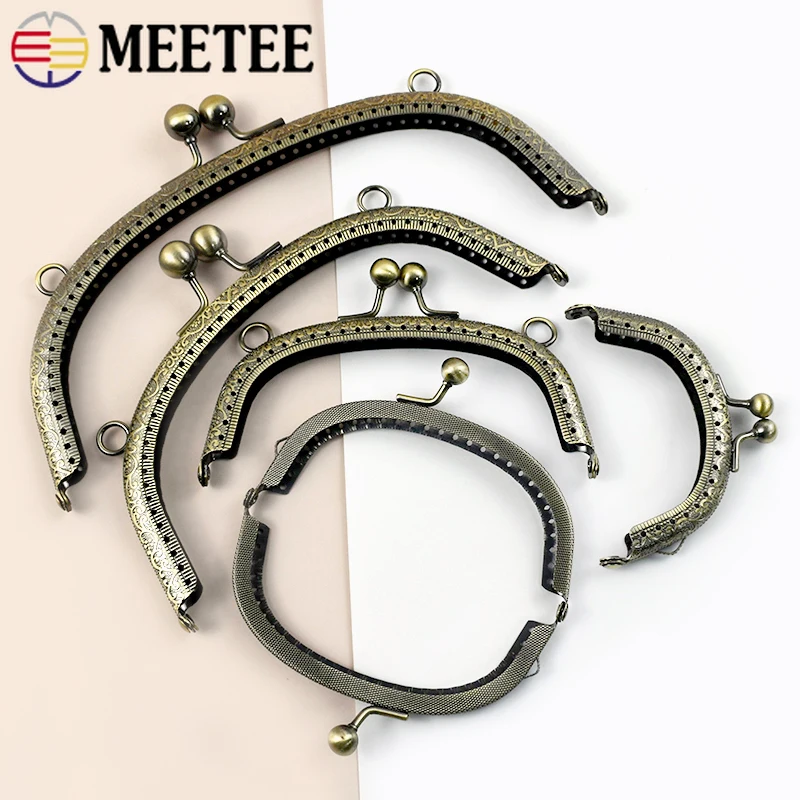 

2/5Pcs 8-20cm Bronze Metal Bag Handle Purse Frame Kiss Clasp Wallet Closure Handbag Lock DIY Sewing Brackets Bags Accessories