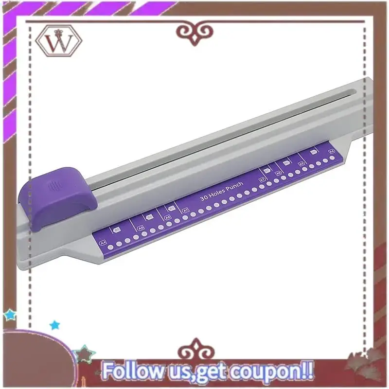 ABBG-30 Дырокол для бумаги, раздвижной светильник, дырокол для бумаги, 30 отверстий, A4 B5 A5 A7 B7 A6 B6, емкость 5 листов Дырокол для бумаги