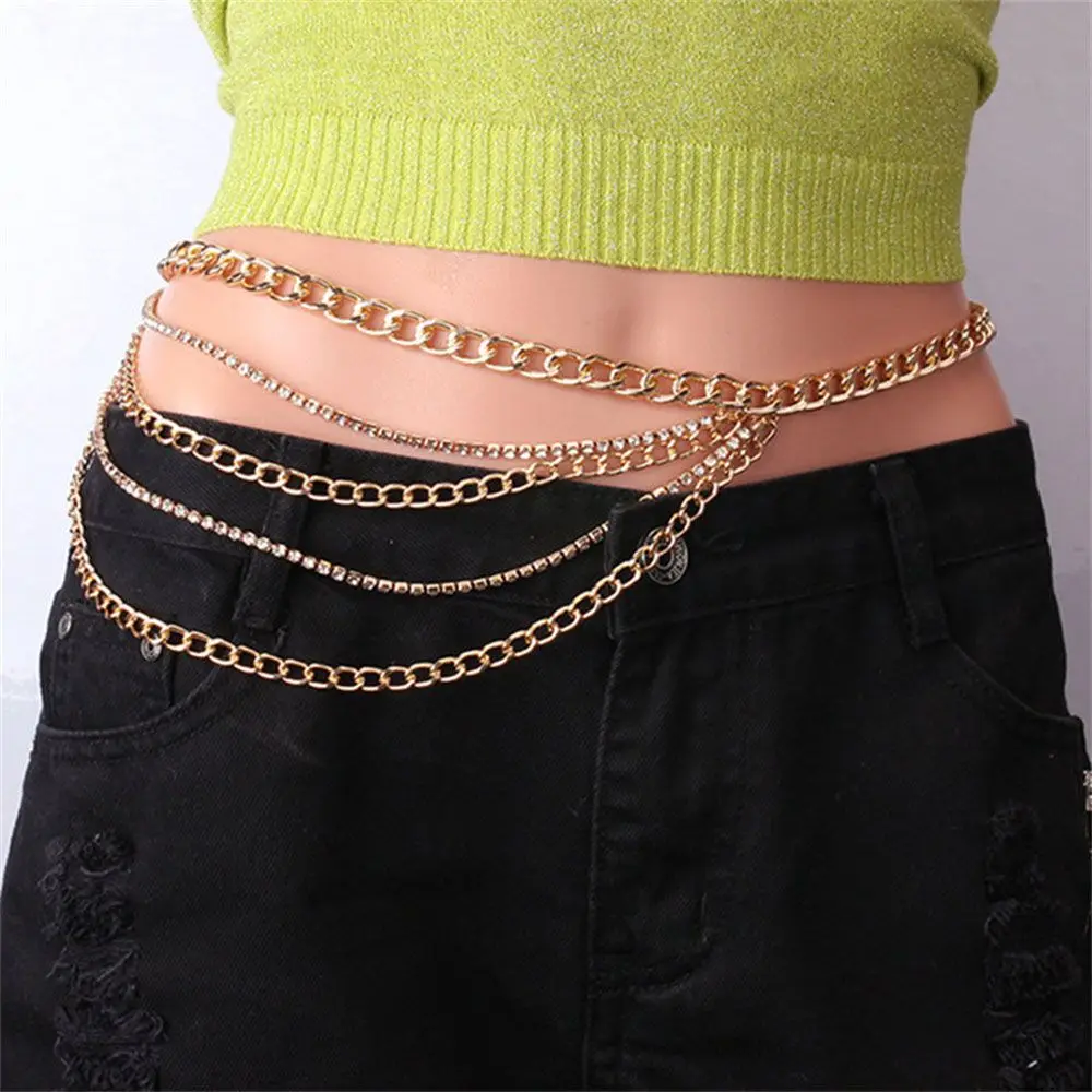 

Adjustable Punk Multilayer Female Charm Diamond Bikini Waist Chain Belly Belt Body Necklace Women Waist Chain Fashion Jewelry