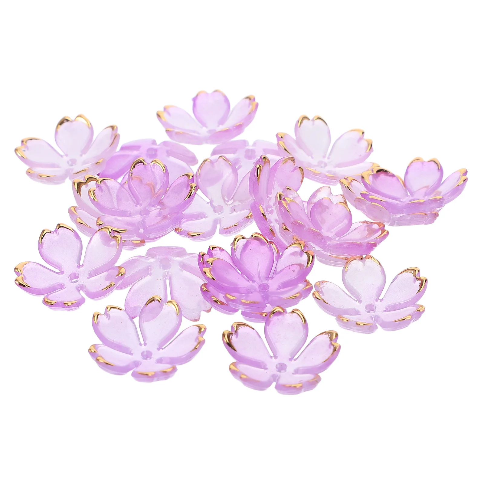 

100Pcs Acrylic Cherry Blossom Spacer Beads Flower Jewelry Findings DIY Bracelet Necklace Craft Making Gradient Colors