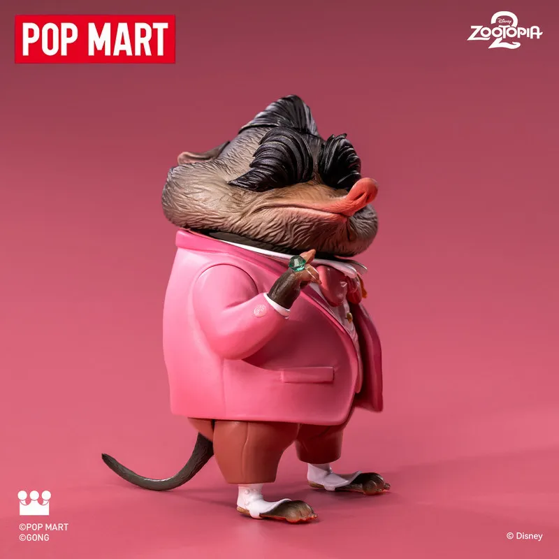 Original Pop Mart Gong Disney Zootopia 2 Mr.Big Action Figure Movable Joint Doll Cute Collectible Model Toy Desktop Display Gift