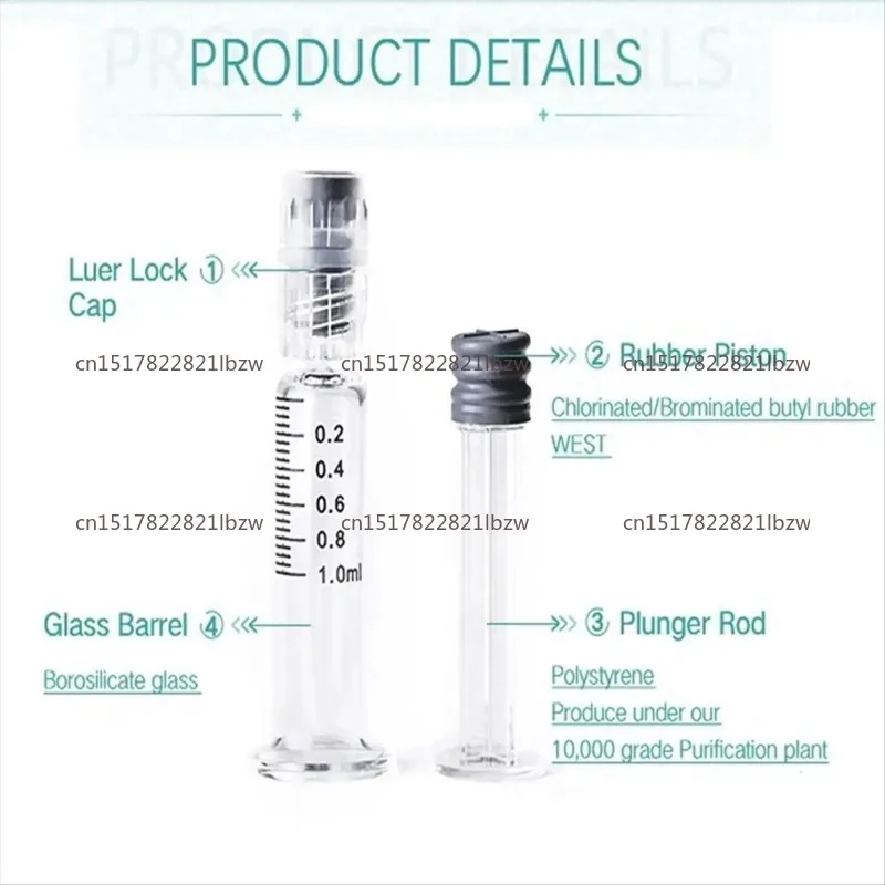 Borosilicate Glass CBD Oil Luer Lock Prefillable Syringe For  Oils Distillate,E Juices,Liquids
