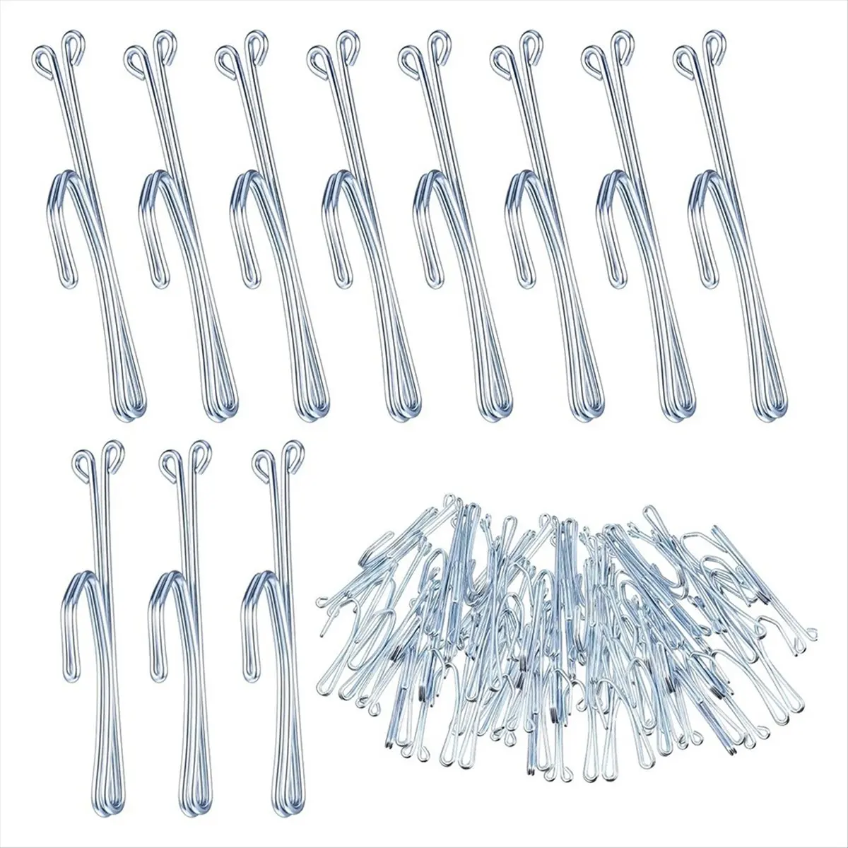 Top 80 Pcs Metal Slip-on Drapery Hooks - Metal Curtain Hooks Stainless Steel Curtain Pleat Hooks, Door Curtain Hangers