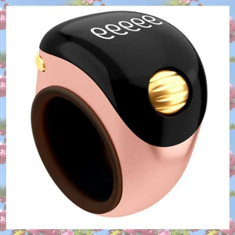 L72A-Ring Type Portable Ball Finger Counter With Rechargeable Type C Adjustable OLED Screen Mini Counter Battery Display Pink