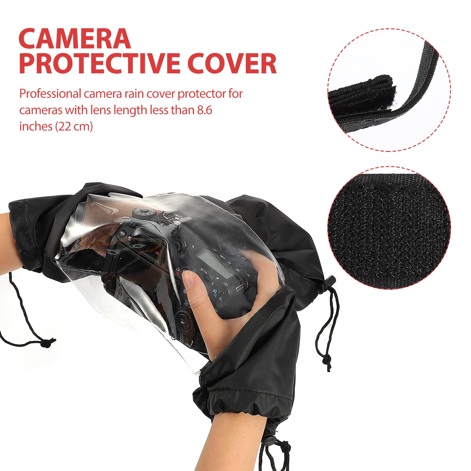 

1pc Camera Rain Cover For Dslr With Lens Up To 8.6Inch 22Cm Waterproof Protection Against Rain Snow Dust Sand Weather Camera