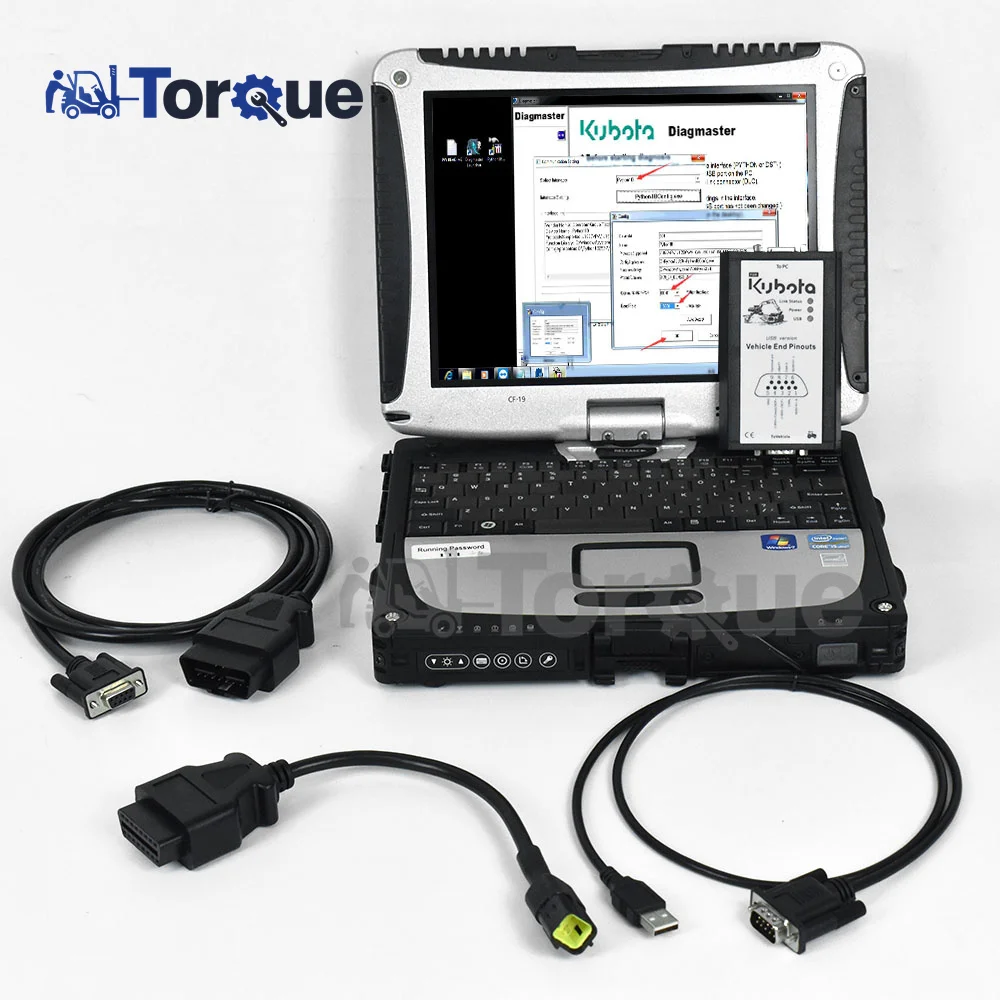 

For KUBOTA Diagmaster DIAGNOSTIC KIT (PYTHON) Diagnostic tool For Kubota Diagmaster Agricultural Machinery Diagnostic+Cf19laptop