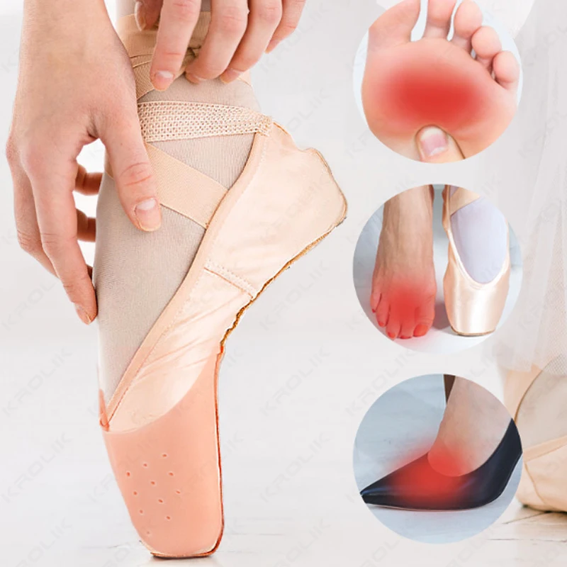 4/2 Uds. Almohadillas profesionales para zapatos de baile de punta de Ballet, cubierta de Gel de silicona para los dedos del pie, almohadilla para el antepié, Protector elástico para los dedos del pie