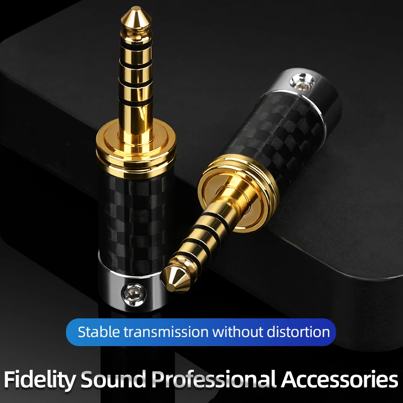 ATAUDIO 탄소 섬유 금도금 잭, 5 극 오디오 플러그, 순수 구리 커넥터, 6mm 와이어 홀, 4.4mm, 4 개