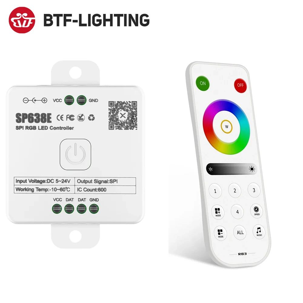 

RB1-RB4 Ultrathin Touch SPI PWM LED Remote for SP63*E Controller 2.4GHz WS2812B FCOB DIM CCT RGB RGBW Pixels LED Light Strip 3V