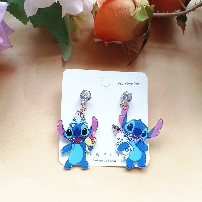 Disney Cartoon Lilo & Stitch Ear Pendants Cute Stitch Earring Ornamrnt Jewelry Accessories Girls Charm Birthday Gifts