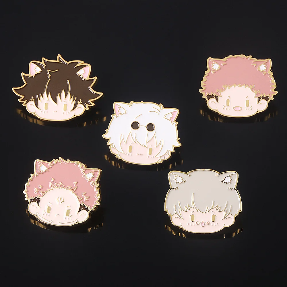 Broches de Anime Satoru Gojo Itadori Yuji Fushiguro Megumi Inumaki Toge Ryomen Sukuna, insignia de Metal, emblema, Pin, accesorios, colgantes, figura