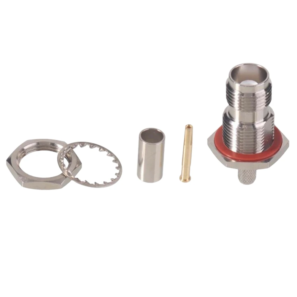 AllCopper Nickel Plated TNCKY3 Large Hexagonal Connector for Panel Type RF Applications and Industrial Environments