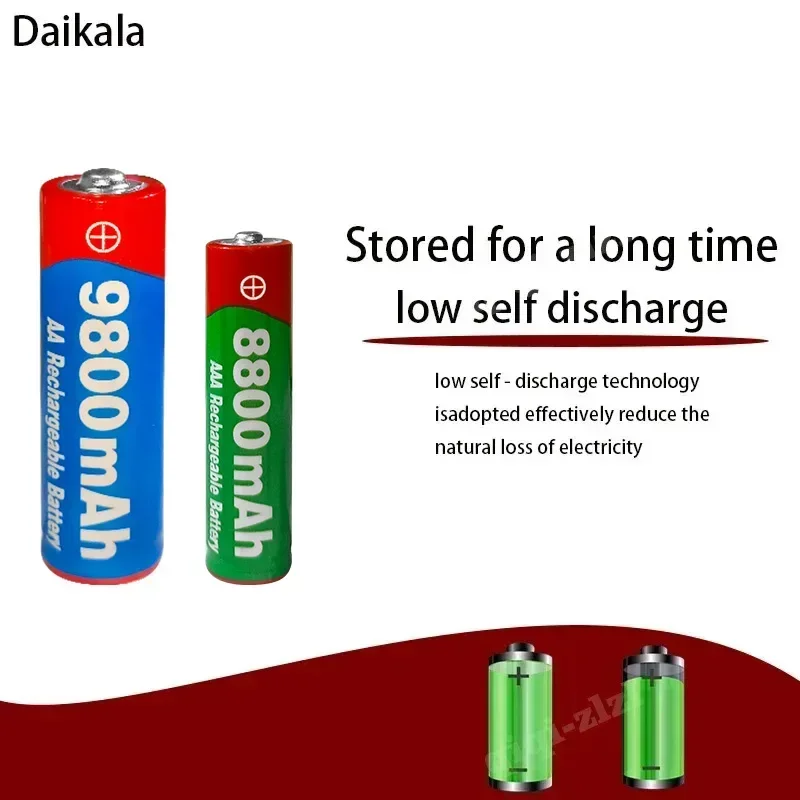 NEW 1.5V AA9800mAh+AAA8800mAh+USBcharger 1.5V, Rechargeable Nickel Hydrogen Battery, Used for Electronic Toys, Camera Batteries