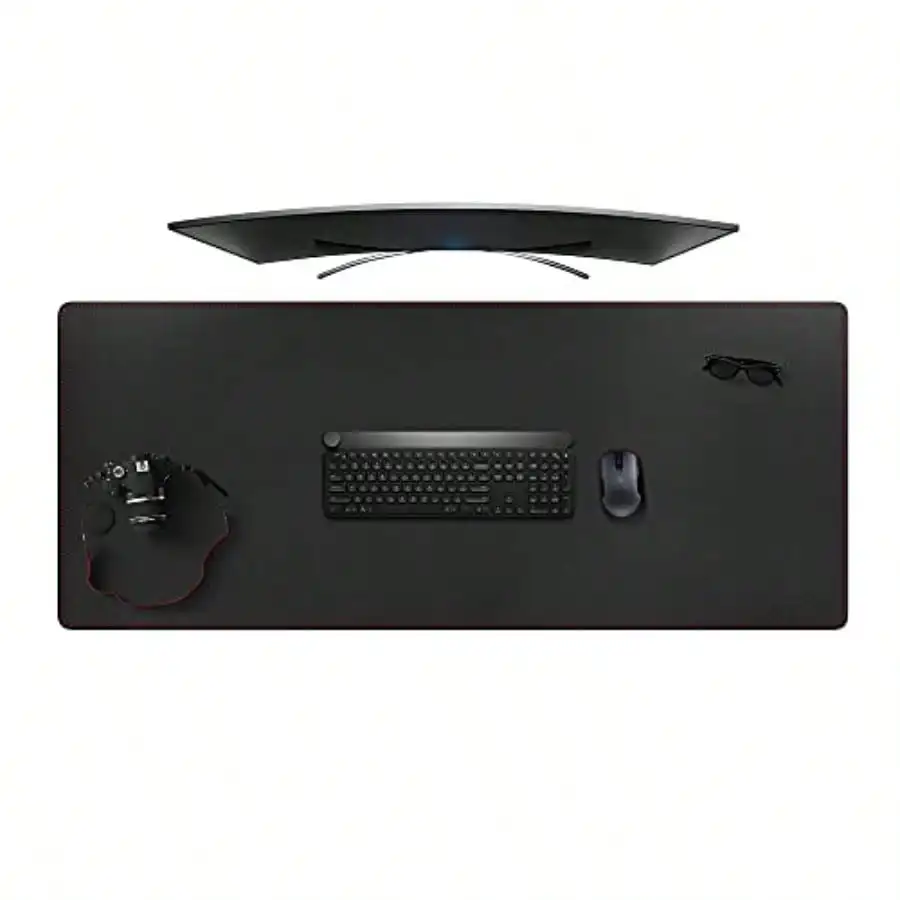 

4XL Oversized Large Mouse Pads 55" x 24" - PU Leather Extended Large Gaming Mousepad Desk Mat - Nonslip Base and Waterproof D