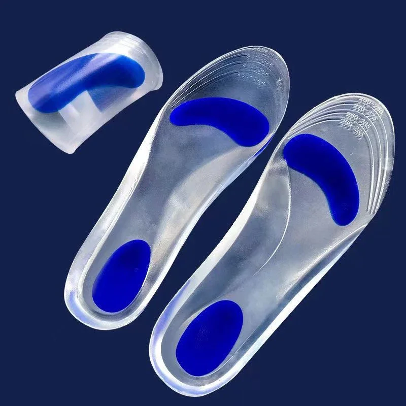 Semelle intérieure de Correction de pied plat en silicone, Support de voûte plantaire souple, semelles orthopédiques, Absorption des chocs, soulagement de la fasciite plantaire, coussinet de chaussure