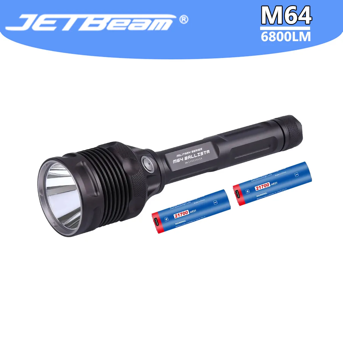 Jetbeam M64 Jacht Zaklamp 21700 6800LM Led Zaklamp Ultra Krachtige Oplaadbare Licht Tactische Camping Lamp