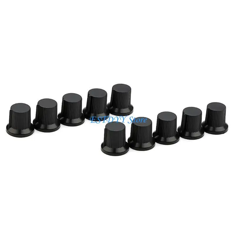 

G6DE 10Pcs 6mm Knurled Shaft Hole Potentiometer Knob Plastic Electric Guitar Knobs