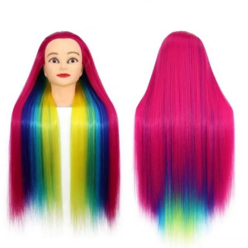 

Training Head Mannequin Head Hair Styling Manikin Cosmetology Doll Head Synthetic Fiber Hair Hairdressing Training Model