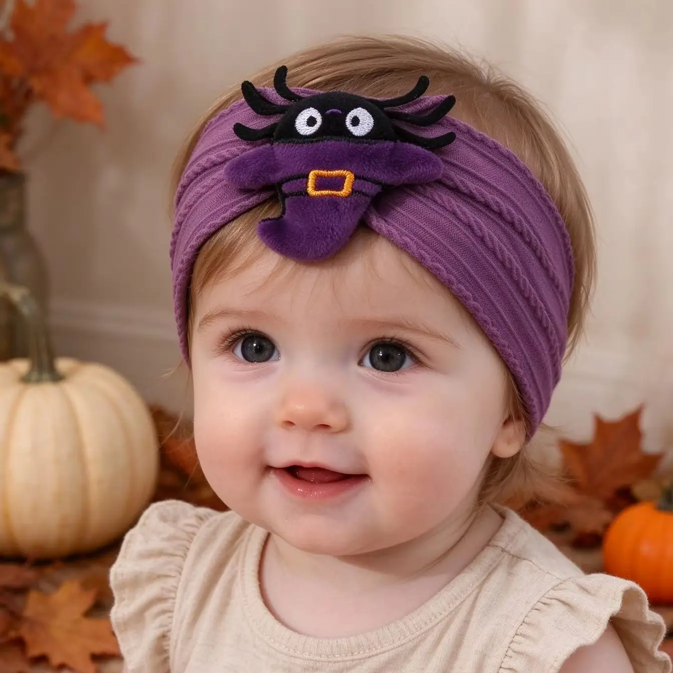 Plush Bat Pumpkin Baby Headbands for Girls Soft Elastic Hair Bands for Children Skull Ghost Halloween Hair Accessories Kids
